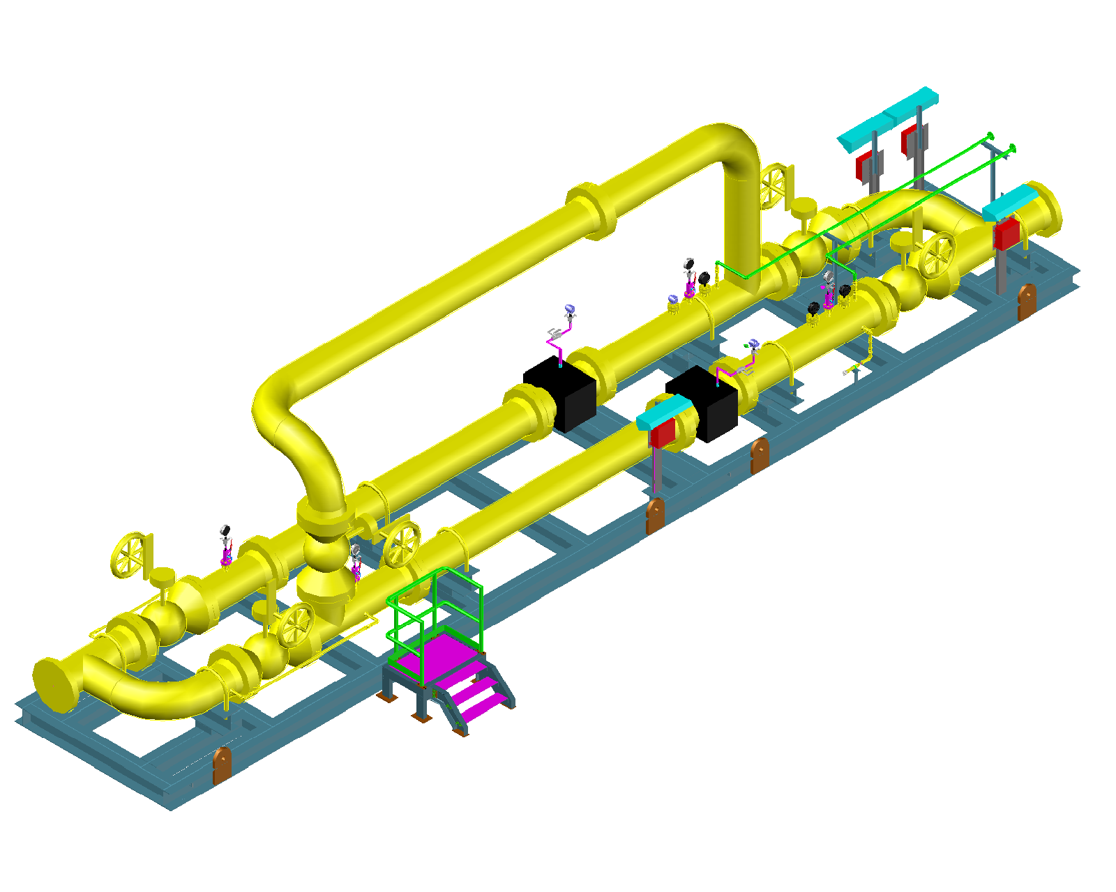 Gas metering skid model